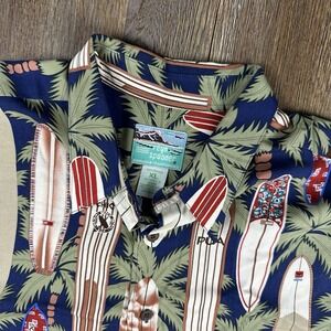 Vintage Reyn Spooner‎ Hawaiian Shirt Men XL Rayon Surf Boards Palm Trees Rare